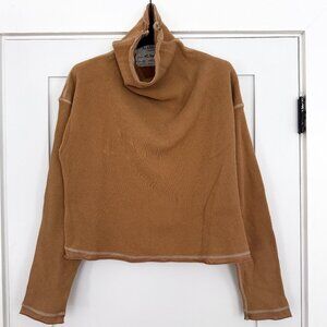 Alabama Chanin Waffle Sweatshirt Camel Organic Cotton size XS/S/M - Made in USA